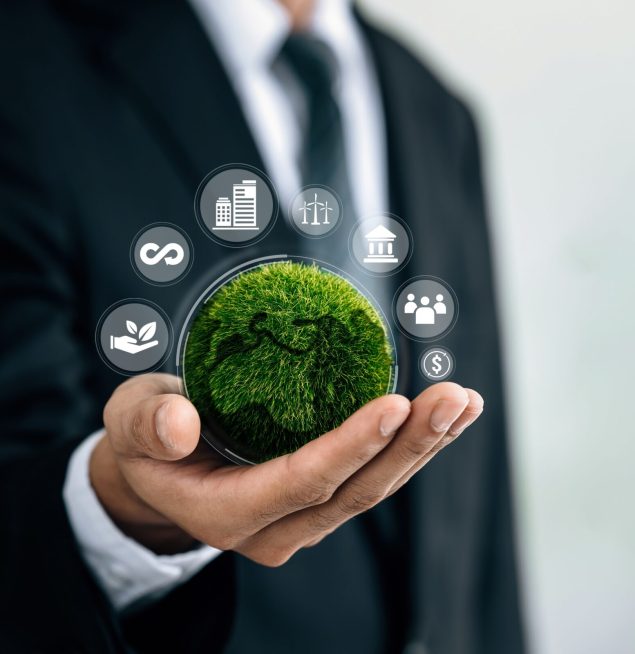 Businessmen,Holding,World,To,Organization,Sustainable,Development,Environmental.,Sustainable,Business